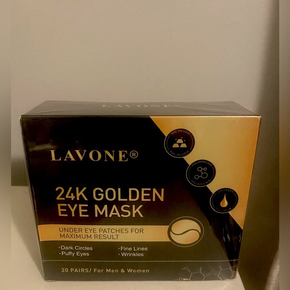 Viral Tik Tok 24k Golden Eye Mask - Picture 1 of 3